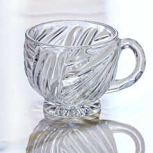 和谐居.法式轻复古浮雕波红茶金色轻奢创意出口透明玻璃小咖啡杯