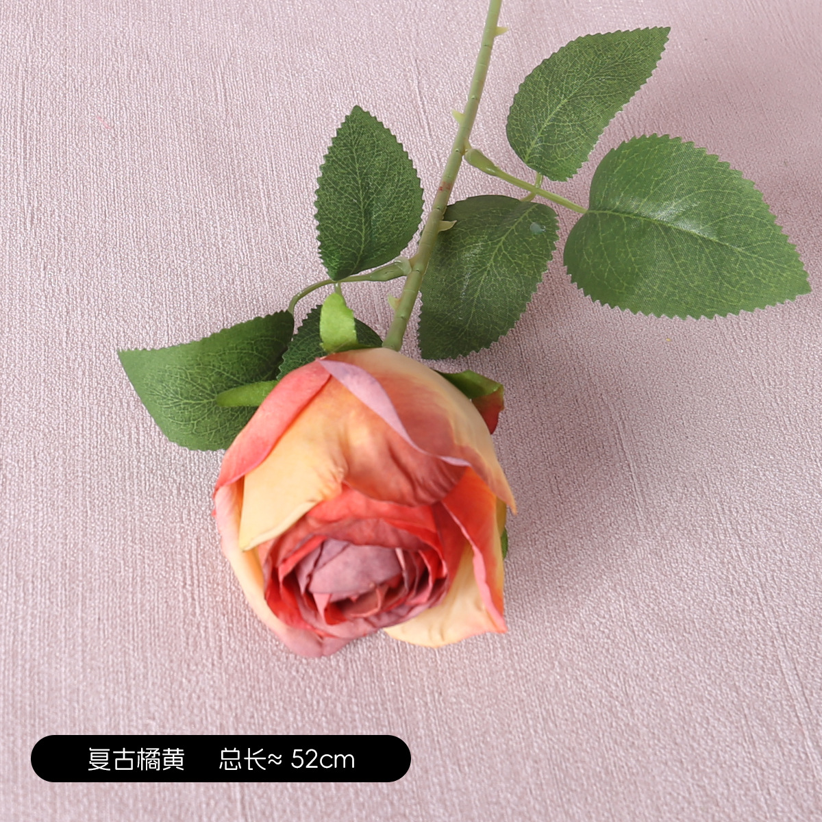 Simulación retro Rosas redondas al horno de una sola rama Accesorios de fotografía Boda Muebles para el hogar Decoración floral Simulación Rosas de borde quemado