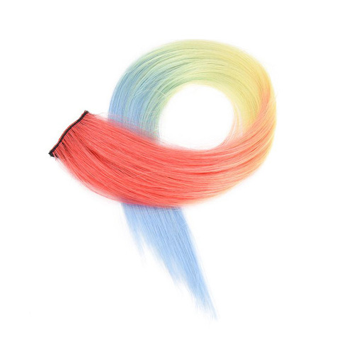 Ear-dyed wigs for women, fashionable hot girls, simulated color gradient hair extensions, one-piece natural seamless fake braids