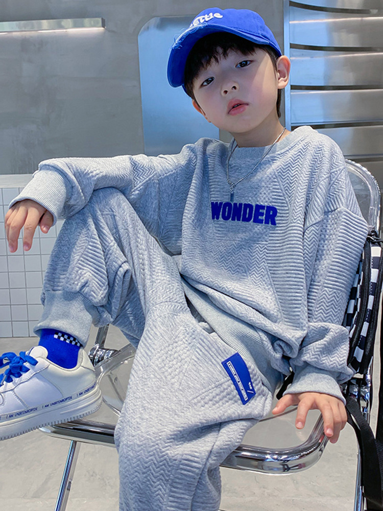 Drengedragt 2023 New Zhongda forår og efterår Network Red Fried Street Sweater Sportstøj til børn_voghion.com