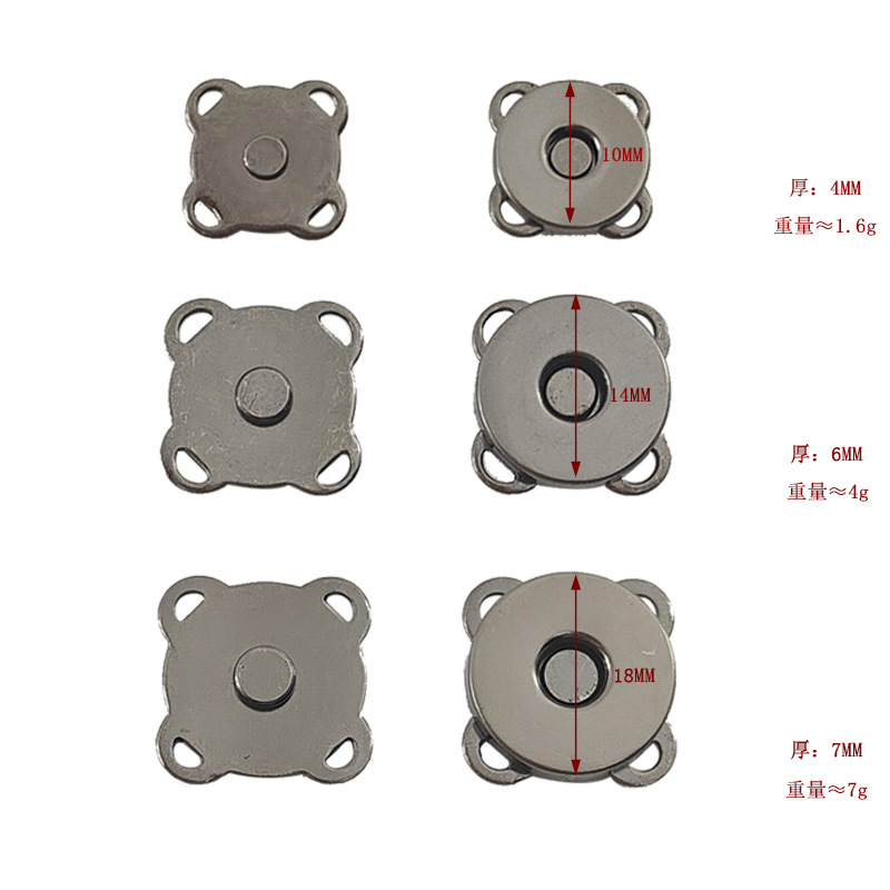Hebilla magnética de hierro, diseño cosido invisible, tipo madre-hijo, 100 unidades, venta directa de fábrica