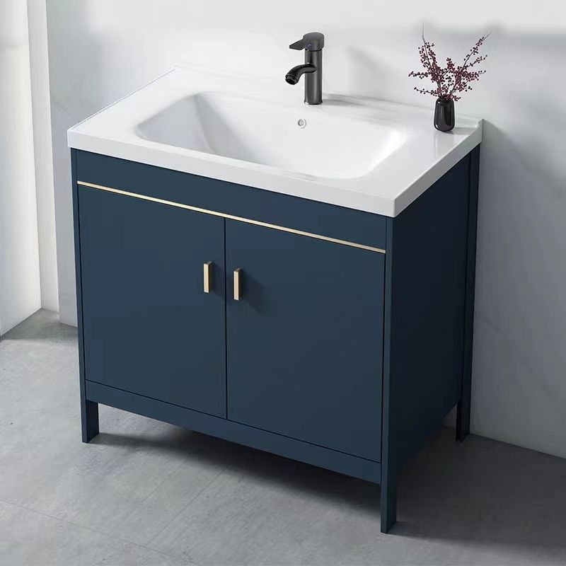 Space Aluminum Floor-Standing Washbasin Bathroom Cabinet Combination Balcony Integrated Bathroom Basin Washbasin Washbasin
