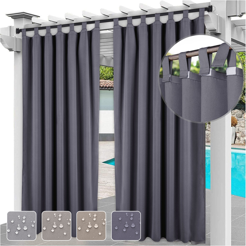 Cross-border outdoor waterproof curtain hook and loop hanging climbing factory direct foreign trade sunshade non-perforated curtain finished wholesale