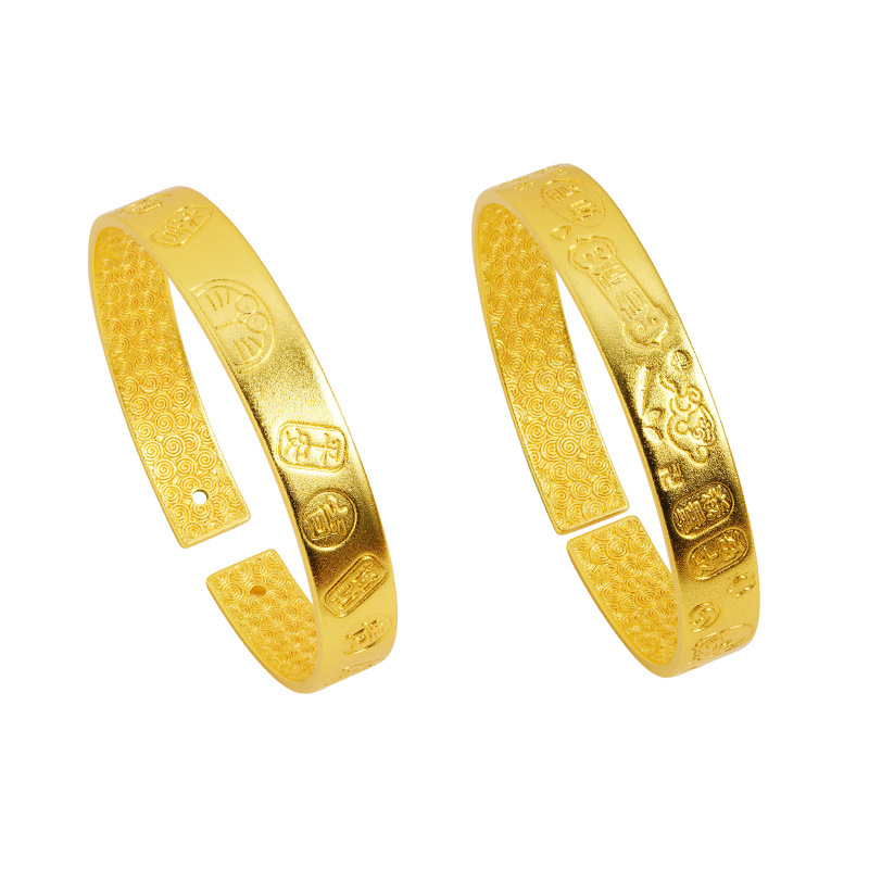 Vietnam arena oro suerte pulsera de dibujos animados Doraemon estilo chino textura aleación de cobre pulsera abierta suministro al por mayor