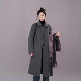 双面羊毛大衣中长款韩系显瘦宽松百搭高贵气质女装春秋冬反季清仓