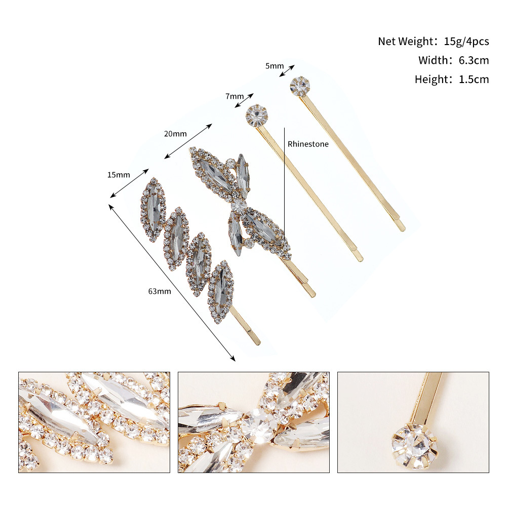 INS New Daily Bangs clip lateral rhinestone clip de pelo accesorios para el cabello chica clip lateral puesto suministro horquilla al por mayor