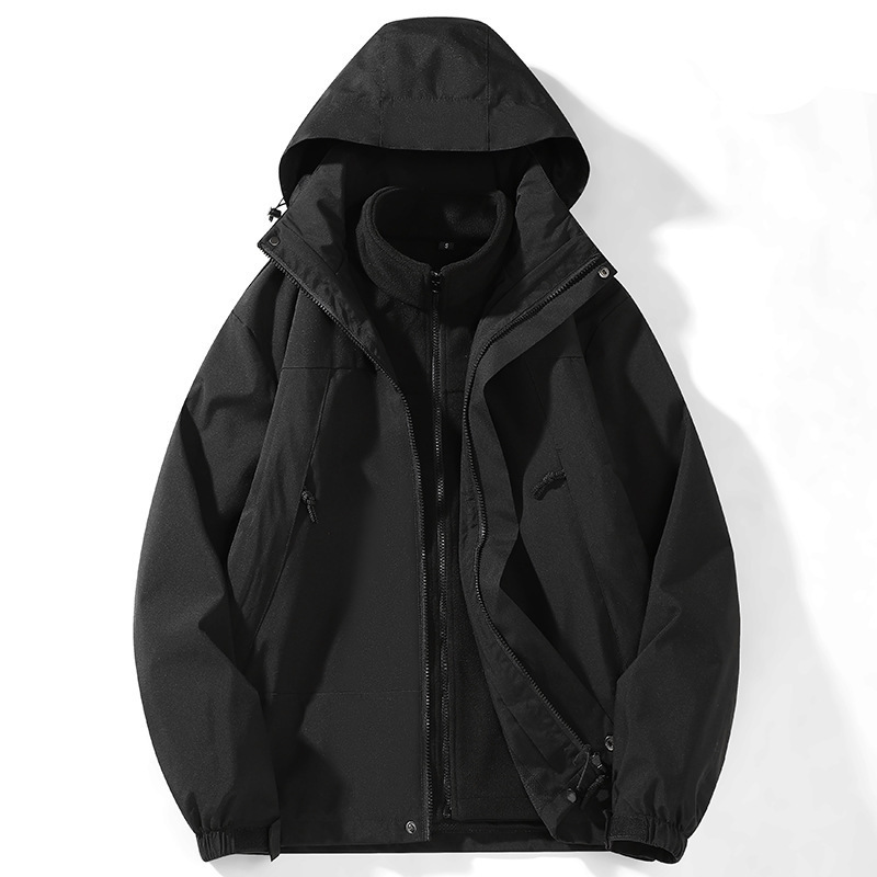 Ropa de asalto de otoño y invierno nueva pareja 3 en 1 pelusa gruesa calentamiento desmontable chaqueta deportiva casual