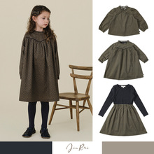 现货 BENE秋冬2025新款女童全棉复古印花长袖连衣裙优雅淑女裙