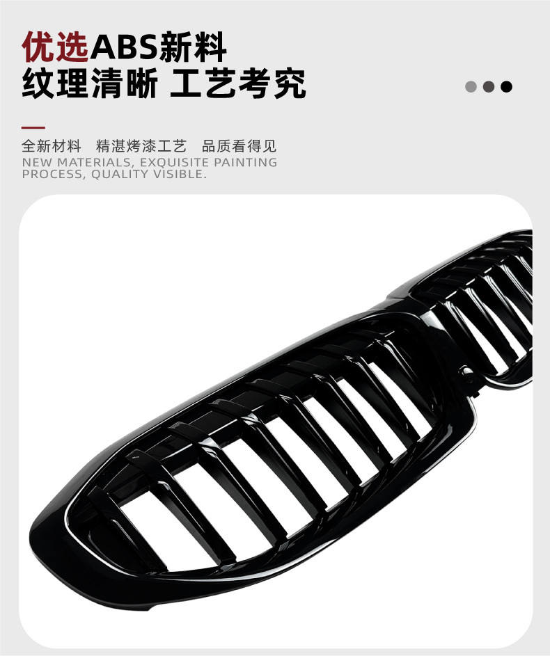 Suitable for Bmw 3 Series Bmw G20 G21 G28 2019-22 Models, Early-Stage Single-Bar Glossy Nightshade Grille Modification