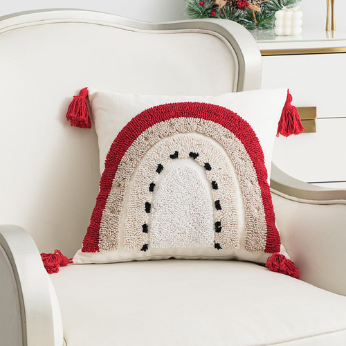 Cross-border New Year Christmas pillow tufted autumn and winter living room sofa pillow model room bed and breakfast cushion pillow case wholesale
