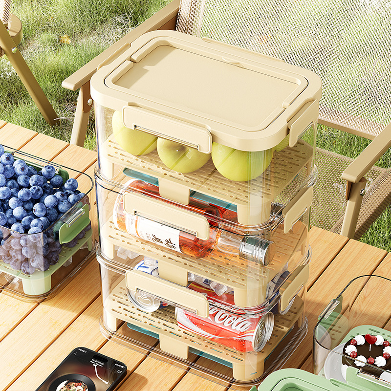 Caja de preservación portátil portátil al aire libre picnic cesta de mano caja de bento camping primavera caja de preservación de frutas portátil