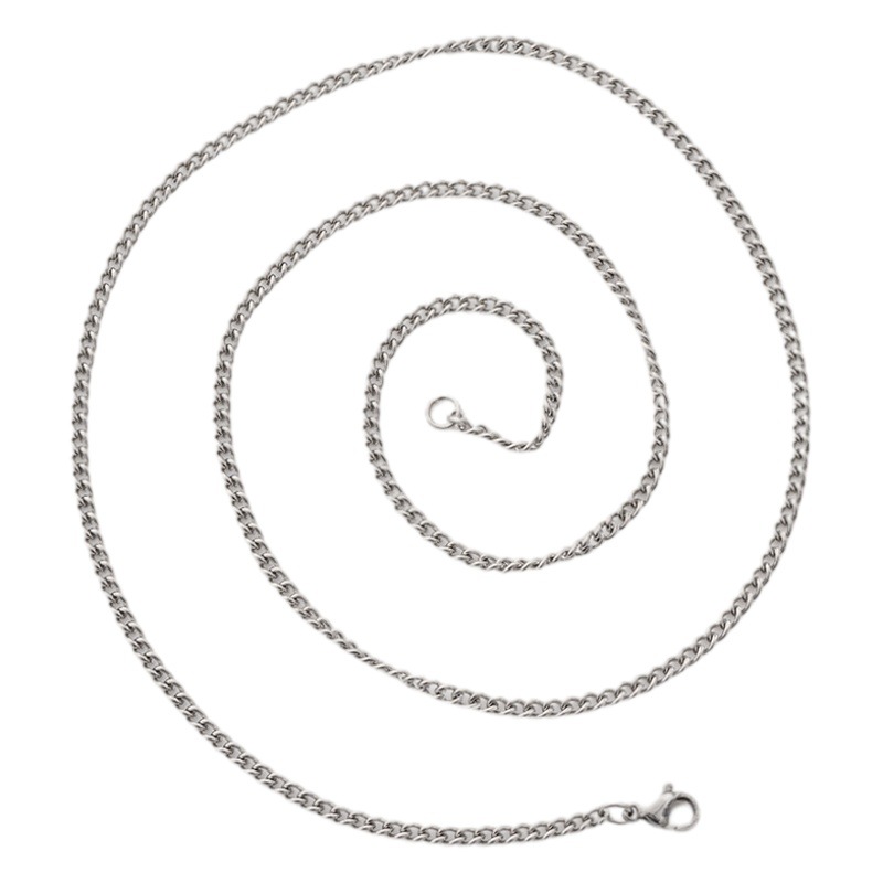 Collares de metal para hombres y mujeres, cadenas simples de acero titanio, cadenas laterales de acero inoxidable, cadenas finas trenzadas, cadenas al por mayor para joyería DIY