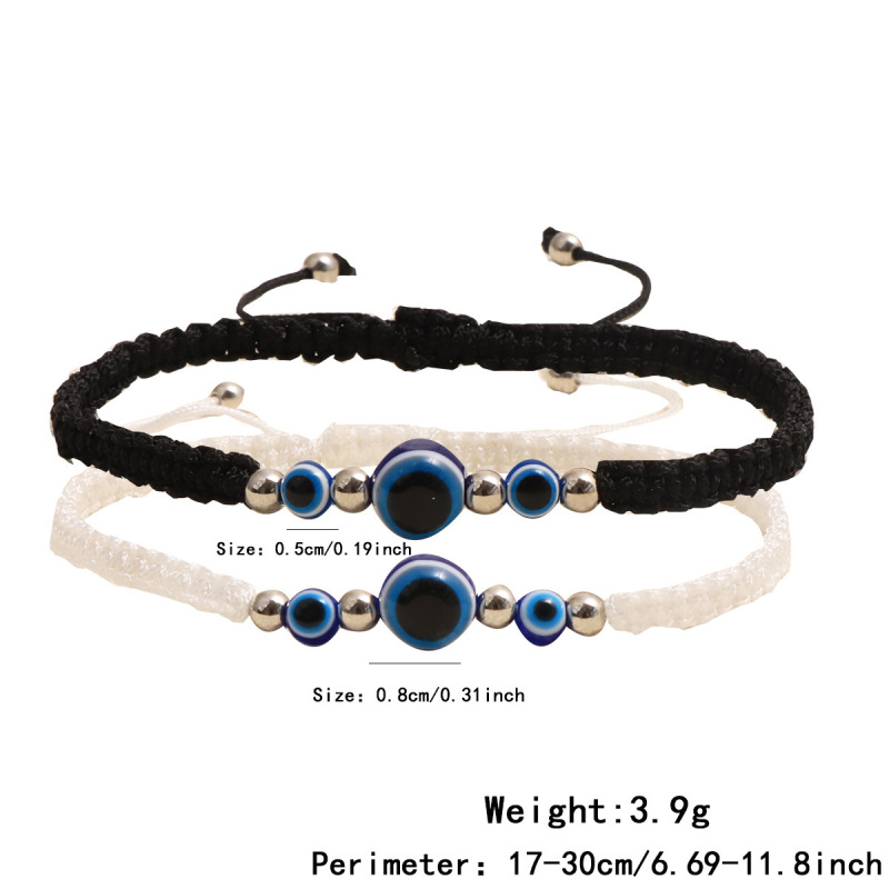 Hand-Woven Evil Eye Bracelet Turkish Evil Eye Red, Black, and Blue Three-Color Adjustable Couple's Bracelet Wholesale