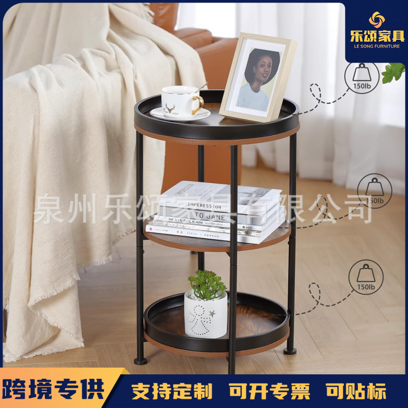 국경 간 맞춤형 사이드 테이블 작은 원형 테이블 3 층 원형 소파 사이드 테이블 현대 사이드 테이블 코너 소파 테이블 침대 옆 테이블