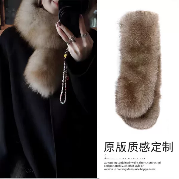 Imitation Fox Brown Fur Scarf for Women, Winter Warm and Elegant Accessory to Pair with Coats, Stylish Fur Collar Scarf, Chic Neck Warmer