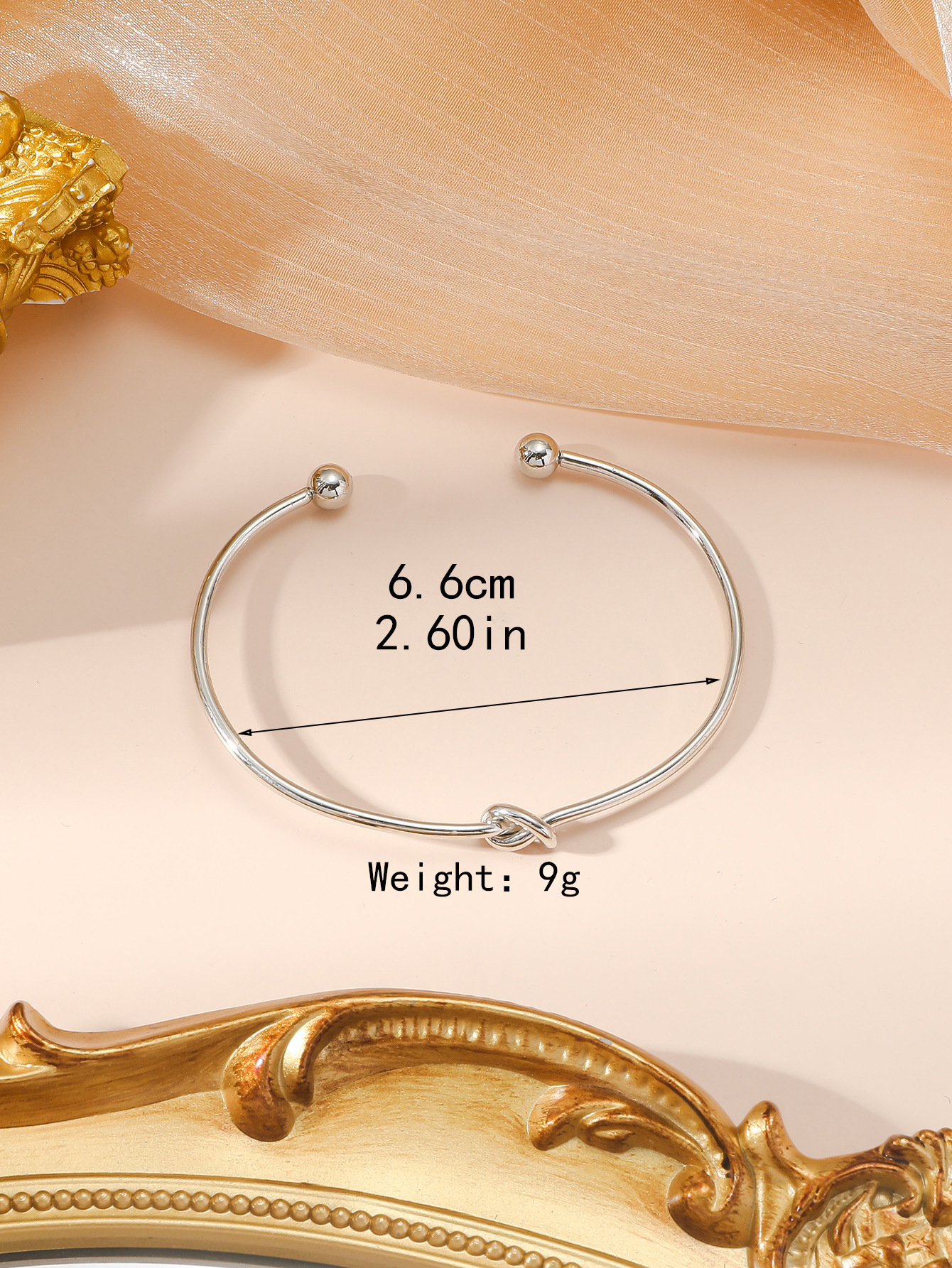 Simple Style Cross Heart Shape Knot Alloy Iron Plating Women's Bangle display picture 26