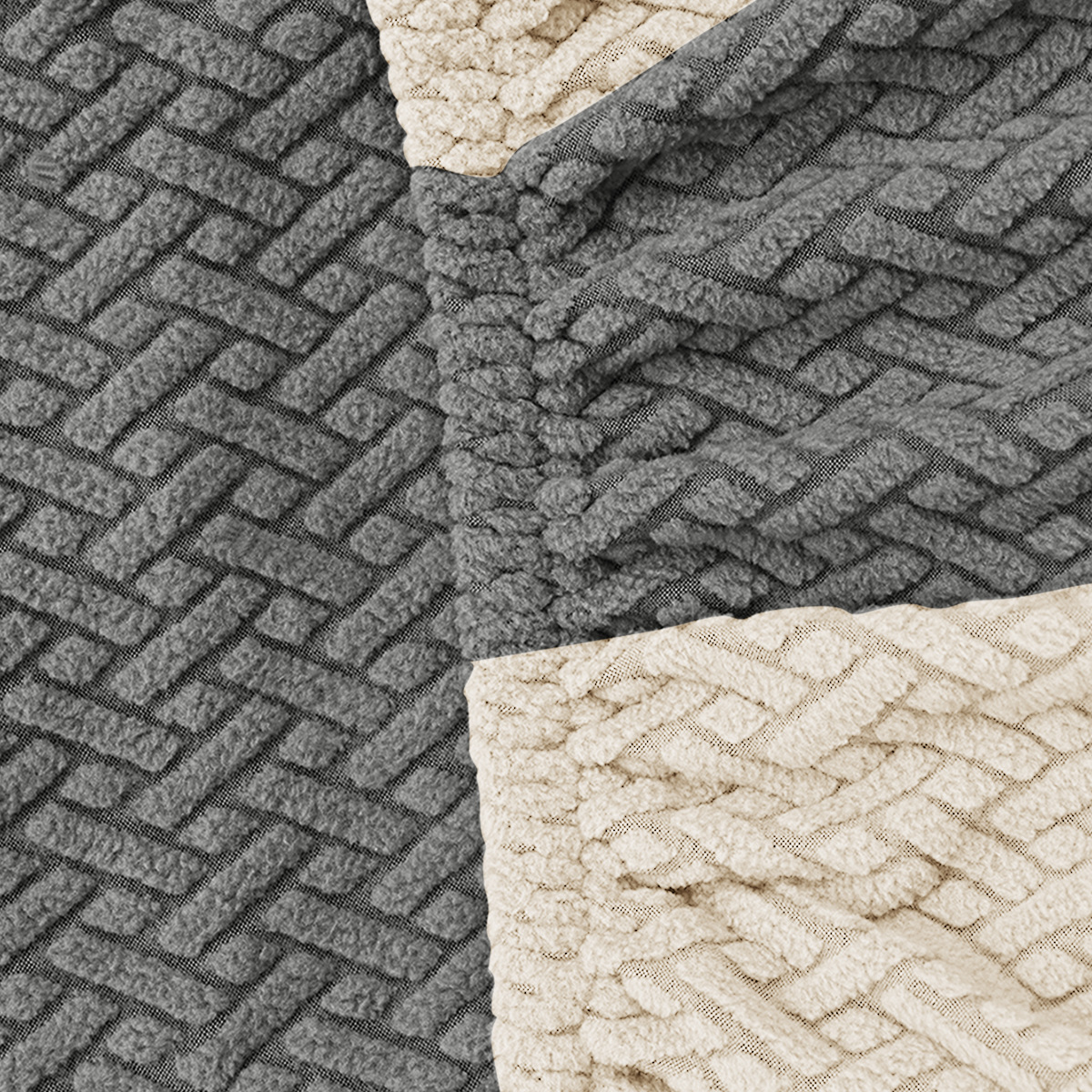 Funda de silla SHEIN, éxito de ventas transfronterizo, elástica, jacquard, con rayas en forma de T, a cuadros, con bloques de color, a prueba de polvo, universal, para silla de comedor.