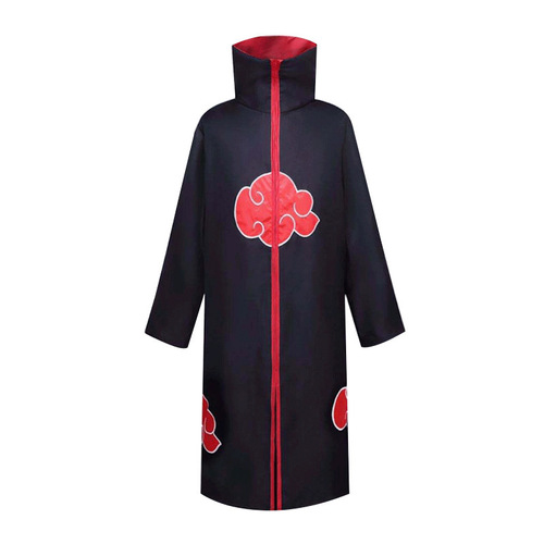 Cross-border Japanese anime ninja cloak cos cloak kimono Akatsuki organization headband kunai ring suit red cloud robe