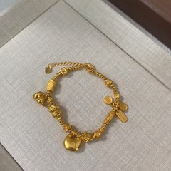 金店の同モデルの大衆の軽豪華な高級感の沙金の太った福の瓢箪は腕輪の女性の金の百合の沙金の装飾品を巻いています。