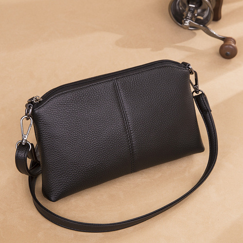 First layer cowhide crossbody bag for women 2024 new fashion versatile large capacity shoulder bag genuine leather small bag shell bag