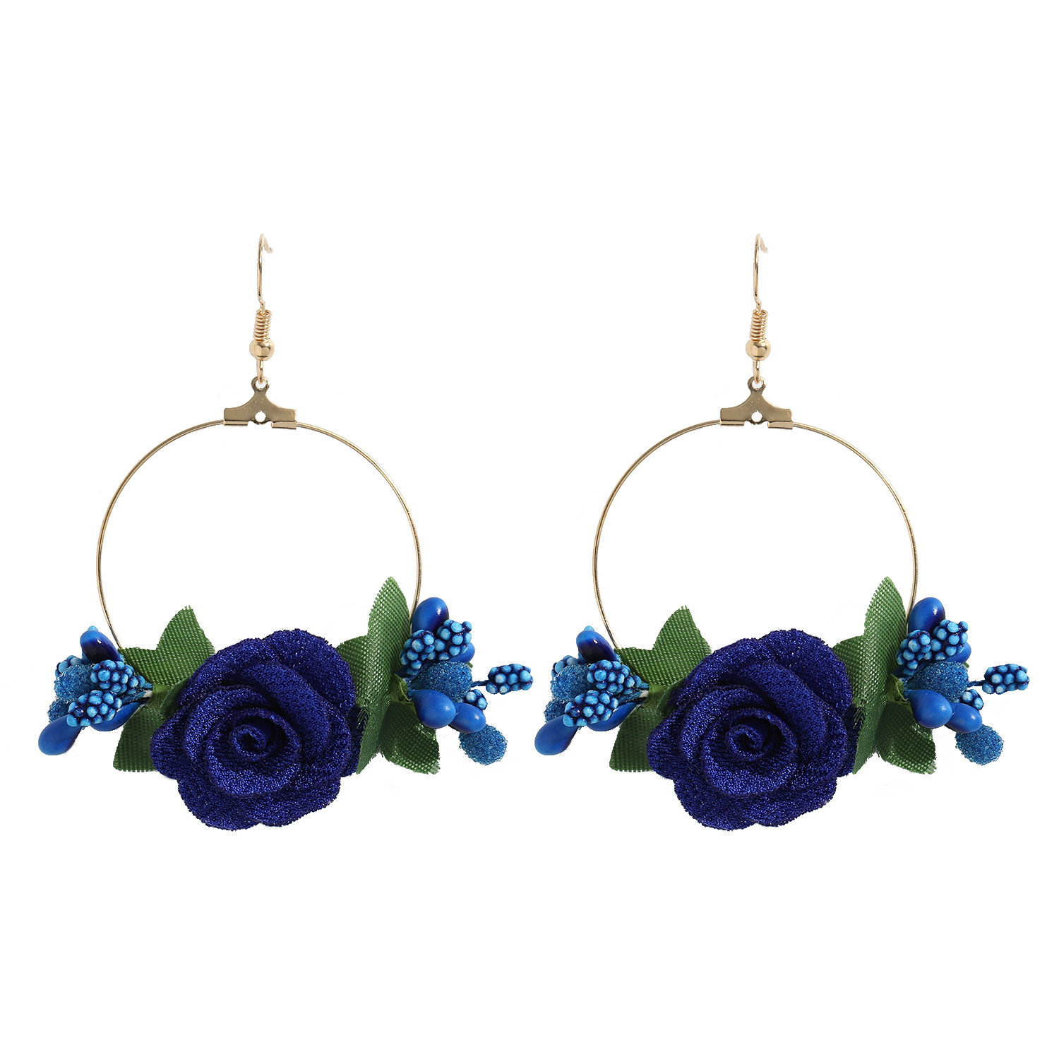 7g Weight Alloy Ear Needle Material Drop Earrings Classification Anniversary, Business, Travel, Birthday, Festival Occasion Alloy, Gauze Material Flower Pattern Women'S Gender Ethnic Style Style White, Pink, Purple, Red, Blue Color Ethnic Style Flower Alloy Gauze Drop Earrings 3