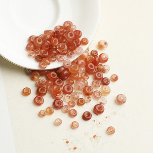 South Red Agate Buckle Natural South Red Ice Floating Beads DIY Beaded Bracelet Necklace Abacus Beads Accessories