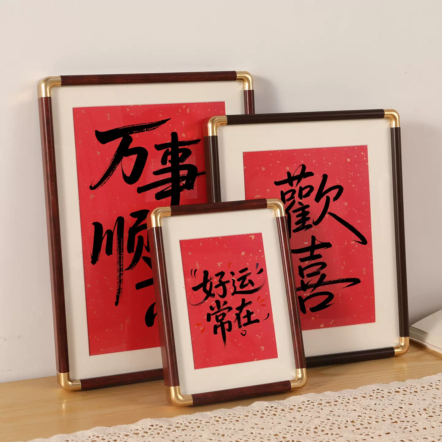 热销仿铜角相框摆台批发A4字画装裱6寸7寸8寸照片墙卡纸空白框