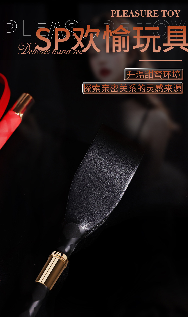 10-Piece PU Leather Bondage Kit with Whip, Handcuffs, Nipple Clamps and Anal Plugs — detail image 8