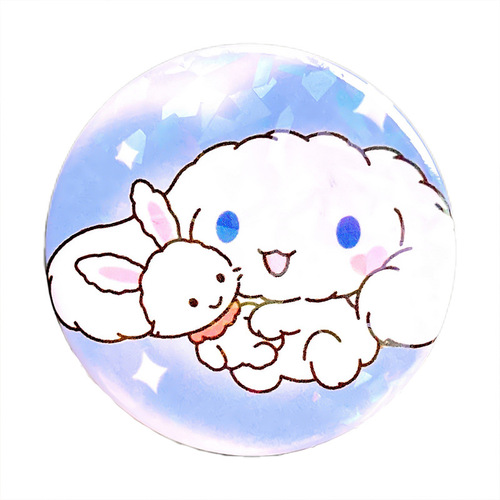 Cartoon Sanrio Series Cute Melody Creative Tinplate Plate Cinnamon Dog Kurome Badge Pendant