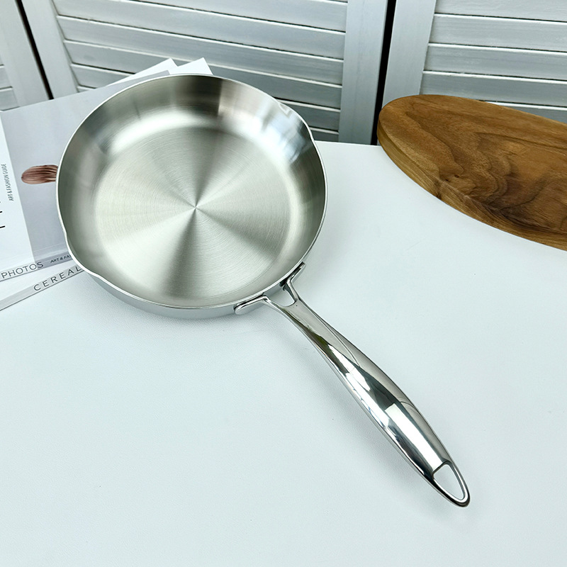 Chockmen Zhuo Deming 18/10 acero inoxidable 20cm sartén 2mm grueso sin recubrimiento sartén física