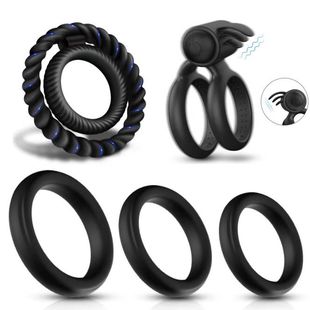 Hot sale suit couple co-shock sperm lock ring men and women sexy flirting vibrator tongue licking double ring men's sperm lock ring