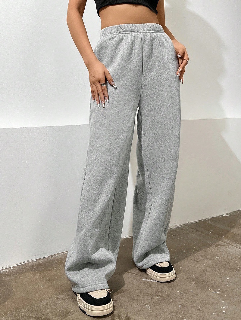 Otoño y invierno de Europa y América nueva ropa de mujer con pantalones cálidos de vello de cintura alta sensación deportivo casual uso diario image 8