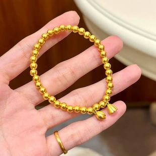 Authentic New Two-generation Huan Ancient Law Inheritance Bracelet Female Vietnam Sand Gold Simulation Gold Self-discipline Autumn and Winter Beads Wedding