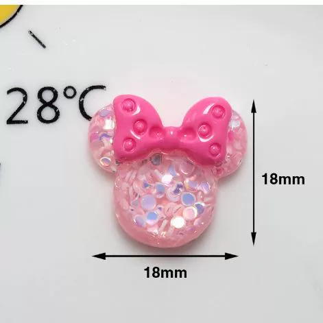 Cross -border explosion cartoon resin accessories DIY pink sequin flower cute decorative material DIY handicraft materials