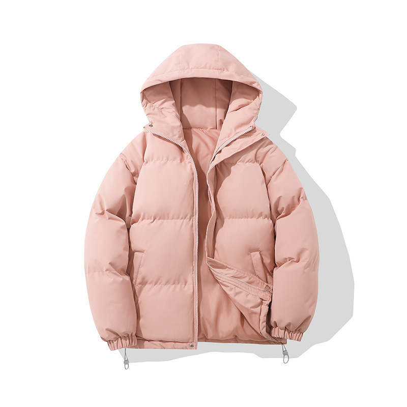 メンズ綿服2025冬新作ゆったりフード付き無地厚手保温カップル用パンコート綿服|undefined