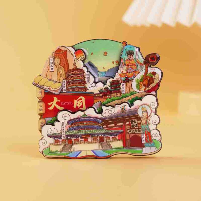 中国都市人気観光名所木製冷蔵庫マグネットカスタマイズされた文化的で創造的な北京パンダ diy マグネット強力な吸引|undefined