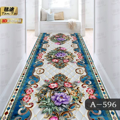Flower carpet 3D cutting floor mat door entrance corridor aisle corridor stairs strip home carpet Hotel (Avtomobil döşəmə paspasları) - a-596-it-takes-a-few-meters-to-buy-a-few-meters-for-the-width-of-60cm