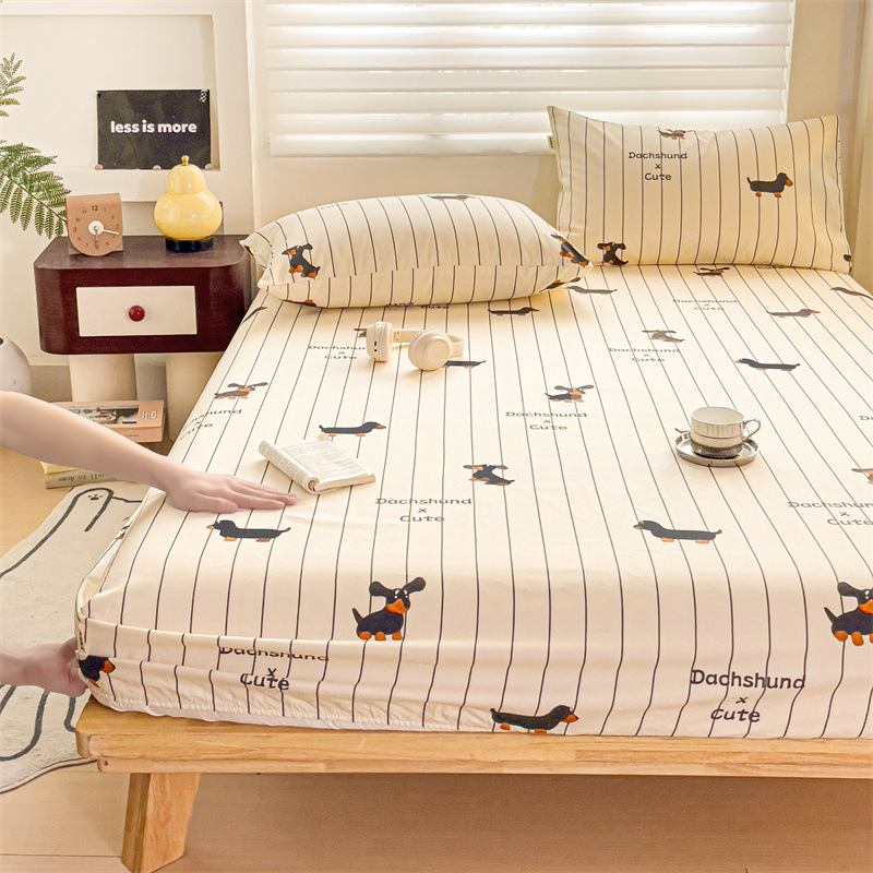 2025 nueva funda de cama de tela gruesa vieja de algodón de una sola pieza 100 funda de cama impresa de algodón para niños funda protectora de colchón individual 2