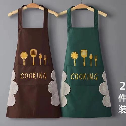 Home Use Washable Kitchen Korean Style Nordic Wind Square Waterproof Apron Cover Up for Couples Adult Custom Printed Ad Logo