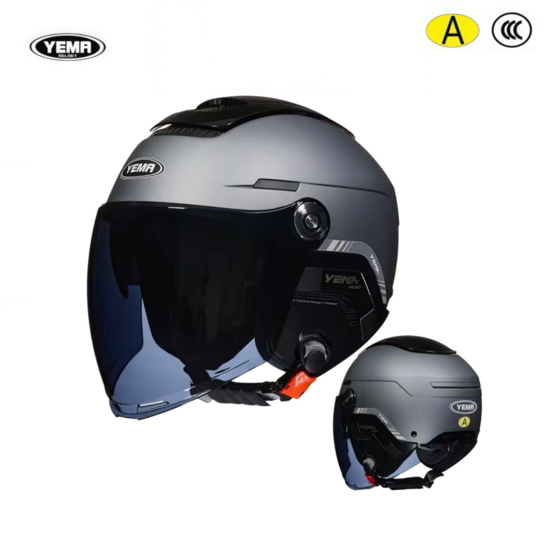 Mustang 3C Certified Ym370S Dual-Mirror Half Helmet New National Standard Motorcycle Electric Vehicle Safety Helmet New Model Summer Ventilation