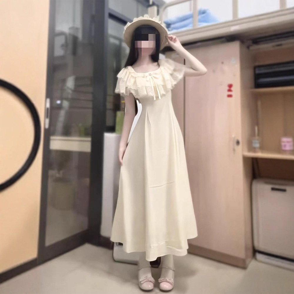 Japanese summer design elegant lace long skirt
