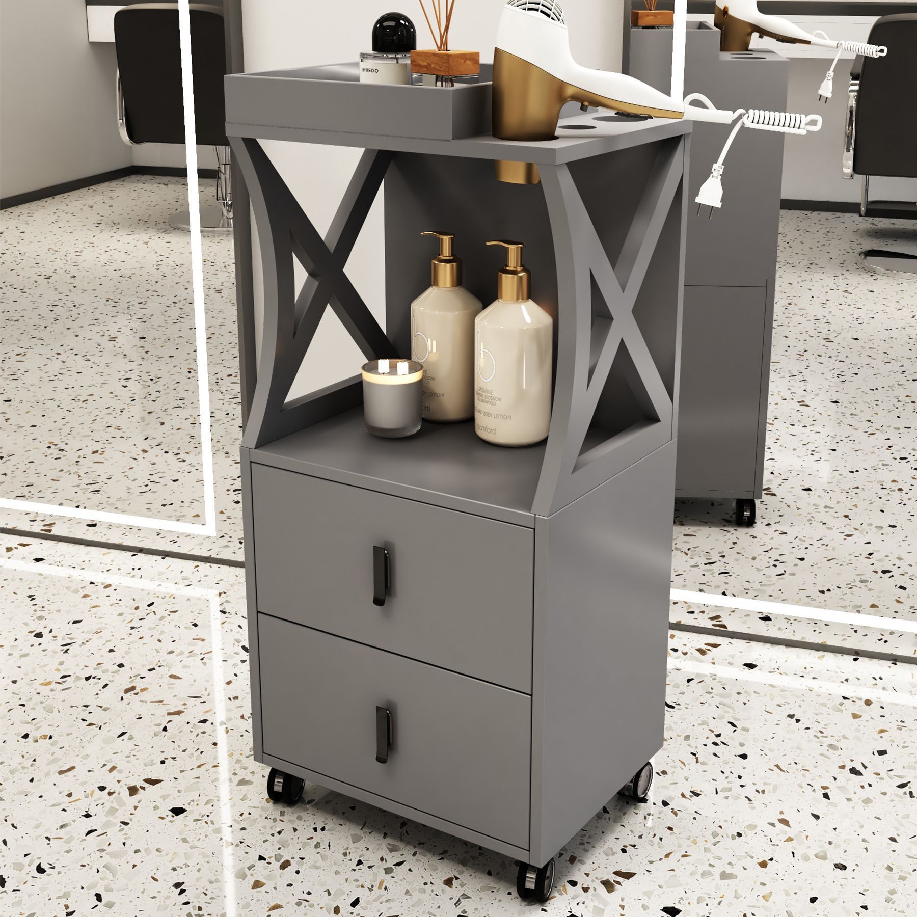 Gabinete de herramientas de peluquería especial almacenamiento armario de almacenamiento con cajón Gabinete de herramientas de peluquería red Gabinete de herramientas multicapa