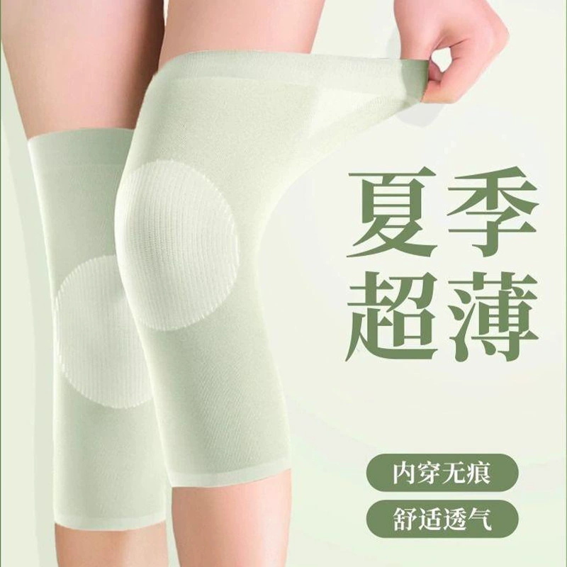 Тонкий кондиционер наколенник летом Ультратонкий маленький колен дышащий эластичные вязаные наколенники короткий кондиционер комнаты для согревания наколенников