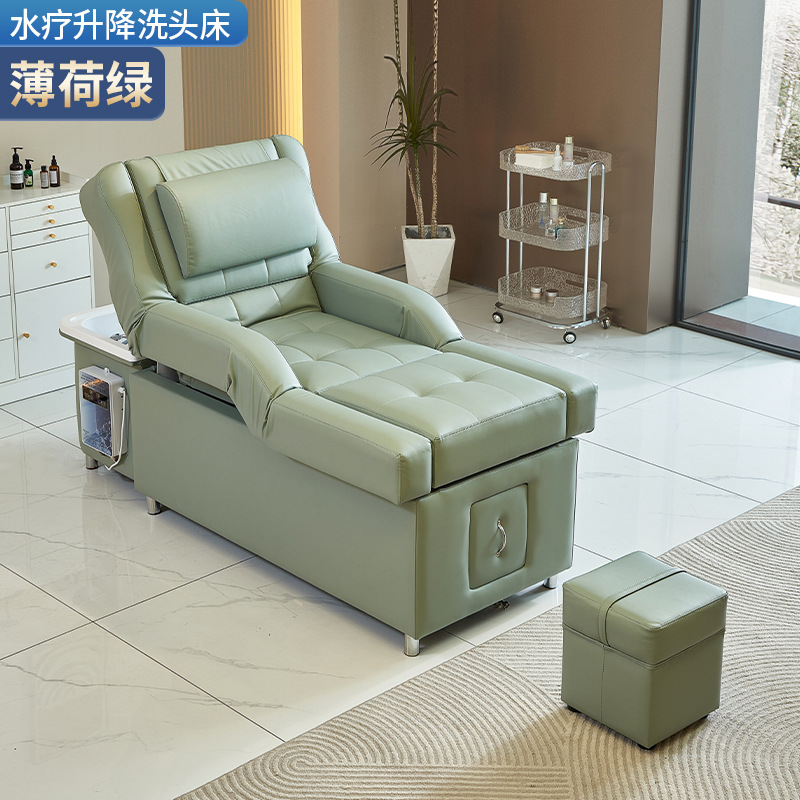 Cama verde menta + ciclo de agua (con elevación eléctrica)