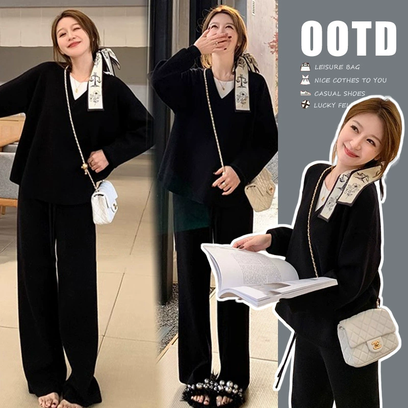 2024 новый стиль одежды для беременных повседневный иностранный костюм