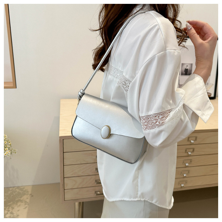 Small Square Shoulder Bag For Women Solid Colour Simple Style_voghion.com