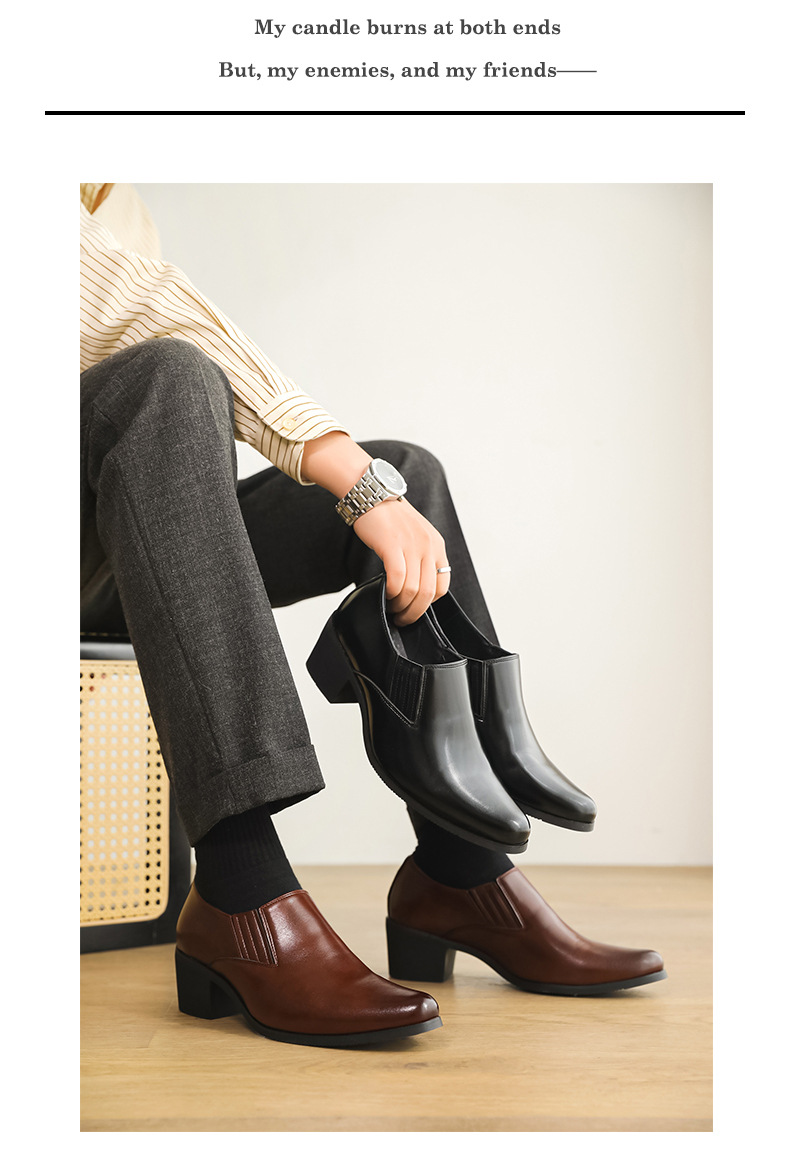 Loafers Men's Shoes Fashion Large Size Low Top Shoes Spring And Autumn New Style Sleeve Pointed Leather Shoes One Step Small Leather Shoes_vogvips.com