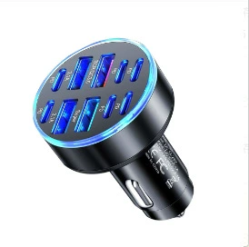 digital display support super fast – Mobil şarj cihazları - p94-4usb6c-10-port-car-charger-black
