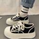 Academy Style Platform Canvas Shoes Women's 2024 Summer New Student All-match Ins Trendy Round Head Casual Women's Platform Cake Bottom
