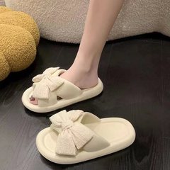2024 New Arrival Bow Tie Slippers Women's Summer Outdoor Internet Popular Indoor Home Shoes Thick Sole Non-Slip Sandals